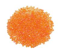 sourcing map 1600Pcs Glass Seed Beads, 1.5mm 15/0 Loose Mini Beads with Hole, Bulk Craft Spacer for DIY Handmade, Orange AB