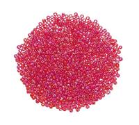 sourcing map 1600Pcs Glass Seed Beads, 2mm 11/0 Loose Mini Beads with Hole, Bulk Craft Spacer for DIY Handmade, Dark Red AB