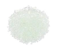 sourcing map 1600Pcs Glass Seed Beads, 2mm 11/0 Loose Mini Beads with Hole, Bulk Craft Spacer for DIY Handmade, Light Mint Green AB