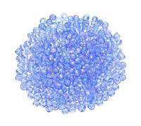 sourcing map 1600Pcs Glass Seed Beads, 3mm 8/0 Loose Mini Beads with Hole, Bulk Craft Spacer for DIY Handmade, Dark Blue AB