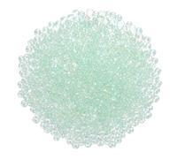 sourcing map 1600Pcs Glass Seed Beads, 3mm 8/0 Loose Mini Beads with Hole, Bulk Craft Spacer for DIY Handmade, Mint Green AB