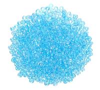 sourcing map 1600Pcs Glass Seed Beads, 3mm 8/0 Loose Mini Beads with Hole, Bulk Craft Spacer for DIY Handmade, Light Blue AB