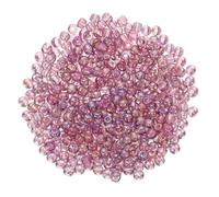 sourcing map 1600Pcs Glass Seed Beads, 4mm 6/0 Loose Mini Beads with Hole, Bulk Craft Spacer for DIY Handmade, Red AB