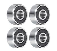sourcing map 1602-2RS Deep Groove Ball Bearing, 4pcs 1/4" x 11/16" x 5/16" Hign Carbon Chrome Steel Z2 Double Rubber Sealed Bearing (P6)