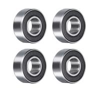 sourcing map 1604-2RS Deep Groove Ball Bearing, 4pcs 3/8" x 7/8" x 5/16" Hign Carbon Chrome Steel Z2 Double Rubber Sealed Bearing (P6)