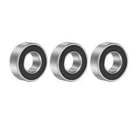 sourcing map 1607-2RS Deep Groove Ball Bearing, 3pcs 7/16" x 29/32" x 5/16" Hign Carbon Chrome Steel Z2 Double Rubber Sealed Bearing (P6)