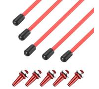sourcing map 160mm Plastic Protection Antenna Tube, RC Antenna Tube with Mount and Cap for RC Car Boat Drone Receiver Antenna(Red, 5 Pcs)
