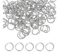 sourcing map 160pcs Open Jump Rings, 10mm Stainless Steel Split O Rings 1.2mm Thick Connector Ring for Bracelet Necklace Pendant Jewelry Keychain DIY Craft Making, Silver