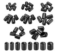 sourcing map 160pcs Round End Protective Caps Rubber Cover 5/16" 3/8" 7/16" 1/2" 9/16" 5/8" 11/16" 3/4" Black Screw Protector for Screw Bolt, Plumbing Pipe