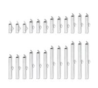 sourcing map 160Pcs Slide on End Clasps, 10/13/16/20/25/30/35/40mm Tube Ball Bead Slider Crimp Ends for Multi-Strand DIY Craft Making, Silver Tone