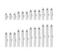 sourcing map 160Pcs Slide on End Clasps, 10/13/16/20/25/30/35/40mm Tube Ball Bead Slider Crimp Ends for Multi-Strand DIY Craft Making, Silver White