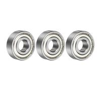 sourcing map 1615ZZ Deep Groove Ball Bearing, 3pcs 7/16" x 1-1/8" x 3/8" Hign Carbon Chrome Steel Z2 Double Metal Sealed Bearing (P6)