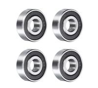 sourcing map 1621-2RS Deep Groove Ball Bearing, 4pcs 1/2" x 1-3/8" x 7/16" Hign Carbon Chrome Steel Z2 Double Rubber Sealed Bearing (P6)