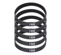 sourcing map 166mm GT-2 Timing Belt, 5pcs 6mm Width 2mm Pitch 3D Printing GT-2 Timing Belt Closed Loop Rubber, Black