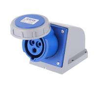 sourcing map 16A 3 Pin CEE Industrial Socket Connector, 220-240V 2P+E IP67 Waterproof Female Connectors Surface Mounted Sockets for Aviation and Industry