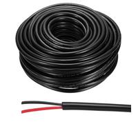 sourcing map 16AWG Electrical Wire 2 Conductors 150FT/45.7m Power Cable Flexible Extension Signal Signal Cable Black for LED Strips Lamps Lighting Power Supply