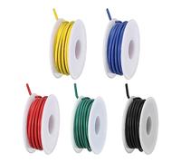 sourcing map 16AWG Wire 16 Gauge Electrical Wire, PVC 1007 Stranded Wire Hook Up Wire Tinned Copper Wire 25m(82ft) 5 Colors for DIY and Wiring Applications