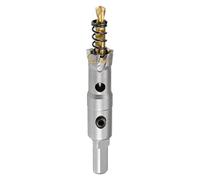 sourcing map 16mm Carbide Hole Cutter, Hole Saws for Stainless Steel Sheet Metal, Non-Slip Triangular Shank Limit Step, with Titanium Coated Center Drill