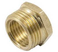 sourcing map 16mm Male to 12mm Female Brass Hex Head Bushing Pipe Fitting Adapter
