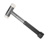 sourcing map 16oz Dead Blow Mallet 11.02" Double-Faced Nylon Head Alloy Steel Grip Non-Recoiling Mallet for Home Improvement Polished Surfaces Building Materials Equipment Installation, Black