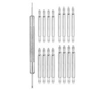 sourcing map 16pcs 15/15/13/17mm Watch Spring Bar 1.5mm+1.8mm Thickness Band Pins Double Fringe Stainless Steel Replacement Pin with Removal Tool for Watch Band Link