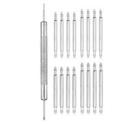 sourcing map 16pcs 19/19/17/21mm Watch Spring Bar 1.5mm+1.8mm Thickness Band Pins Double Fringe Stainless Steel Replacement Pin with Removal Tool for Watch Band Link