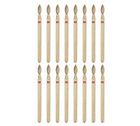 sourcing map 16pcs 200-230 Grits Diamond Grinding Bit 2.6mm Oval Head 2.35mm Shank 7mm Length Titanium Plated Stone Sanding Drill Bits Rotary Tool for Nails Grinding Polishing