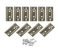 sourcing map 16Pcs 2x1 Inch Door Hinges Non-Mortise No Noise Bifold Door Hinges Plating for Cabinet Furniture Window Wardrobe with Screws, Bronze