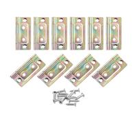 sourcing map 16Pcs 2x1 Inch Door Hinges Non-Mortise No Noise Bifold Door Hinges Plating for Cabinet Furniture Window Wardrobe with Screws, Color Zinc