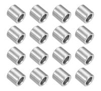 sourcing map 16Pcs 304 Stainless Steel Spacer 3/8" OD x 1/4" ID x 3/8" Length(10x6x9mm) Screw Standoff Bushing Plain Finish Unthreaded Round Metal Spacer for M6 Screws Bolts and Rods