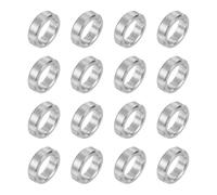 sourcing map 16Pcs 304 Stainless Steel Spacer 3/8" OD x 9/32" ID x 1/8" Length(10x7x3mm) Screw Standoff Bushing Plain Finish Unthreaded Round Metal Spacer for M7 Screws Bolts and Rods