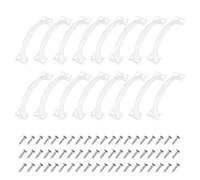 sourcing map 16pcs 4 Inches Gate Handle Metal Vintage Door Drawer Pulls Vintage Furniture Handles with Screw for Kitchen Cupboard Closet Door White