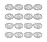 sourcing map 16Pcs 60mm/2.36" Circular Soffit Air Vents, Plastic Soffit Vent Cover, Round Mesh Hole Louver for Bathroom Kitchen Cabinet Wardrobe, Light Gray