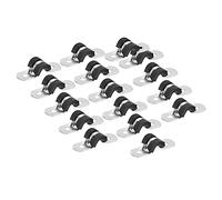Sourcing Map 16pcs 6mm(1/4") Rubber Pipe Strap, 304 Stainless Steel Hose Clamp, U-Shape Metal Clamp, Tube Holder for Tube Pipe Wire