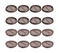 sourcing map 16Pcs 80mm/3.15" Circular Soffit Air Vents, Plastic Soffit Vent Cover, Round Mesh Hole Louver for Bathroom Kitchen Cabinet Wardrobe, Dark Brown