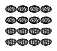 sourcing map 16Pcs 80mm/3.15" Circular Soffit Air Vents, Plastic Soffit Vent Cover, Round Mesh Hole Louver for Bathroom Kitchen Cabinet Wardrobe, Black
