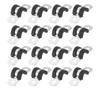 sourcing map 16Pcs 8mm/0.31Inch Cable Clamps, 304 Stainless Steel Rubber Cushioned U-Tube Strap Clamp Metal Tube Holder for Pipe, Wiring Fixing