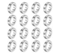 sourcing map 16Pcs Aluminum Spacer 5/16" ID x 1/2" OD x 1/8" Length(8.1x13x3mm) Screw Standoff Bushing Plain Finish Unthreaded Round Metal Spacer for M8 Screws Bolts and Rods, Silver
