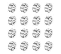 sourcing map 16Pcs Aluminum Spacer 5/32" ID x 9/32" OD x 1/8" Length(4.1x7x3mm) Screw Standoff Bushing Plain Finish Unthreaded Round Metal Spacer for M4 Screws Bolts and Rods, Silver