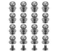 sourcing map 16Pcs Ball Head Stud Screw Back 10mm Round Head Button Nipple Leather Rivets for DIY Leather Craft Handbag Shoes Belt Repair, Metallic Black