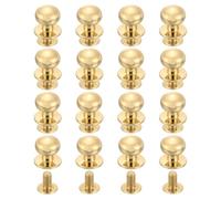 sourcing map 16Pcs Ball Head Stud Screw Back 12mm Round Head Button Nipple Leather Rivets for DIY Leather Craft Handbag Shoes Belt Repair, Light Gold