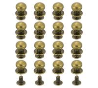 sourcing map 16Pcs Ball Head Stud Screw Back 12mm Round Head Button Nipple Leather Rivets for DIY Leather Craft Handbag Shoes Belt Repair, Bronze