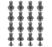 sourcing map 16Pcs Ball Head Stud Screw Back 4mm Round Head Button Nipple Leather Rivets for DIY Leather Craft Handbag Shoes Belt Repair, Metallic Black