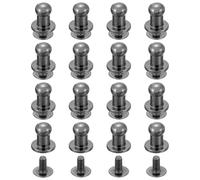 sourcing map 16Pcs Ball Head Stud Screw Back 5mm Round Head Button Nipple Leather Rivets for DIY Leather Craft Handbag Shoes Belt Repair, Metallic Black