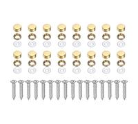 sourcing map 16Pcs Brass Decorative Screws with Caps, 10mm Mirror Screws Cover Self-Tapping Screws with Decorative Caps for Furniture Cabinet Mirror Fixing, Gold Tone
