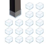 sourcing map 16Pcs Chair Leg Floor Protectors, 1.4 x 1.4 Inch Clear Chair Leg Caps, Square Transparent Furniture Foot Covers Non-Slip Anti-Scratch for Floor, Hardwood, Tile Protection