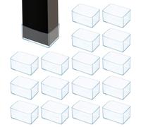 sourcing map 16Pcs Chair Leg Floor Protectors, 2.4 x 1.6 Inch Clear Chair Leg Caps, Rectangular Transparent Furniture Foot Covers Non-Slip Anti-Scratch for Floor, Hardwood, Tile Protection
