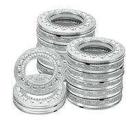 sourcing map 16pcs Curtain Grommets, 1-5/7"(42 mm) ID Pattern Window Curtain Panels Eyelet Rings Low-Noise Sliding Roman Curtain Hardware Clip Rings for Home Curtain Rod, Bright Silver