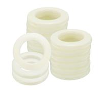 sourcing map 16pcs Curtain Grommets, 1-5/7"(42 mm) ID Window Curtain Panels Eyelet Rings Low-Noise Sliding Roman Curtain Hardware Clip Rings for Window Bathroom Bedroom Curtain Rod, White