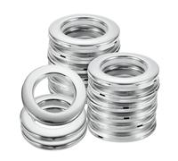 sourcing map 16pcs Curtain Grommets, 1-5/7"(42 mm) ID Window Curtain Panels Eyelet Rings Low-Noise Sliding Roman Curtain Hardware Rings for Window Bathroom Bedroom Curtain Rod, Bright Silver